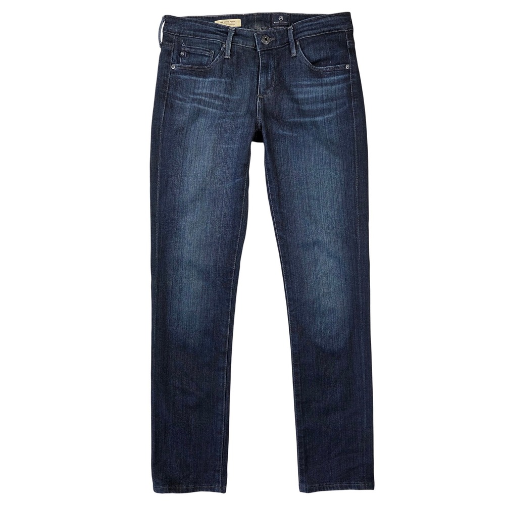 AG Adriano Goldschmied The Stevie Petite Slim Straight Jeans Dark Wash 27P